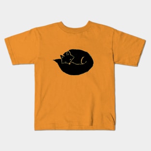 Black Sleepy Fox Kids T-Shirt